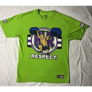 WWE Authentic Wear John Cena Respect Graphic T Shirt Men's Medium Green